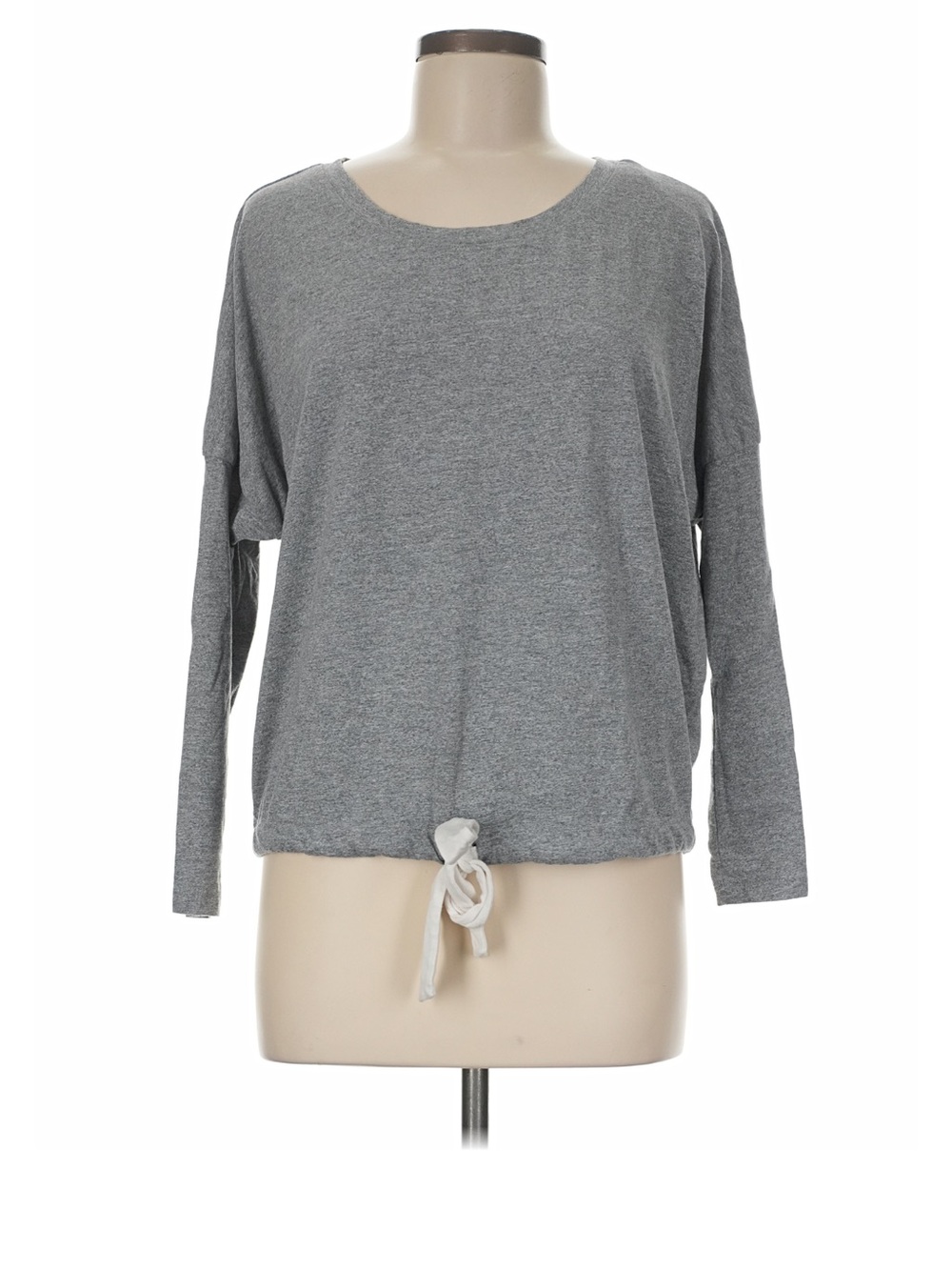 Eberjey Heather Grey Tie-Hem Long-Sleeve Sweatshirt